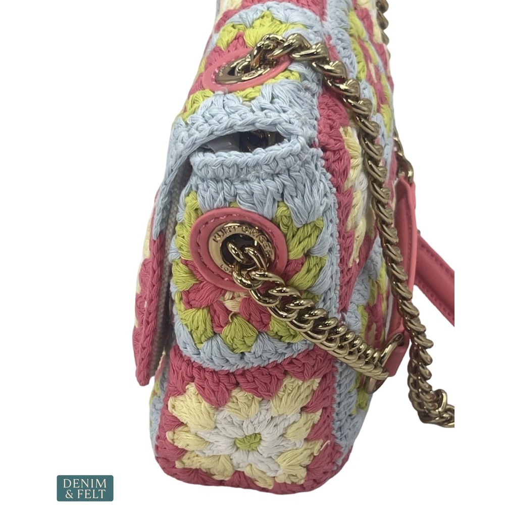 NEW Kurt Geiger London Medium Kensington Crochet Floral Chain Shoulder Bag - Picture 9 of 16